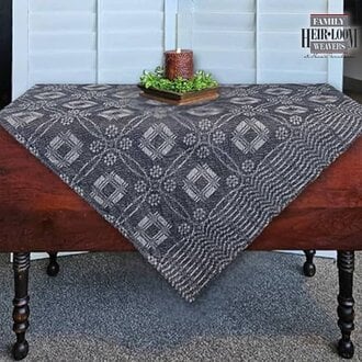 Whig Rose Black Twill Table Square - Large