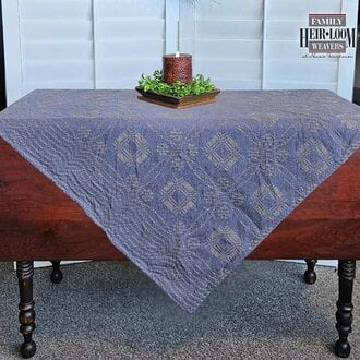 Whig Rose Denim Blue Twill Table Square - Large