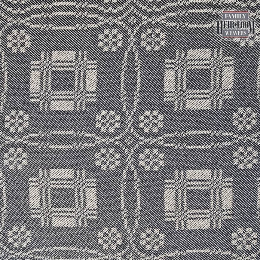 Twill Blanket Throw Whig Rose Black Linen - 50"  x 75"