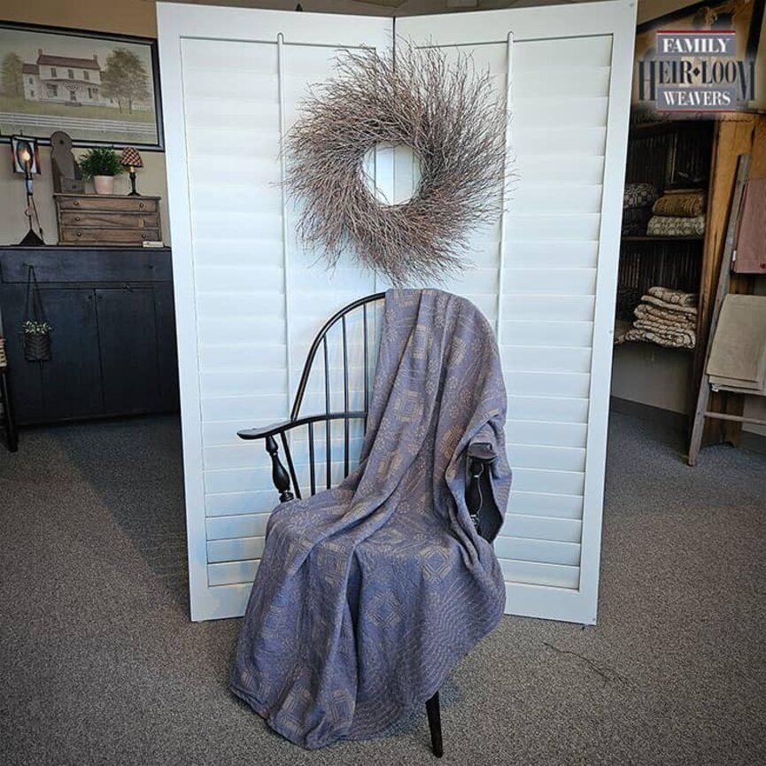 Twill Blanket Throw Whig Rose Denim Blue 50 x 75