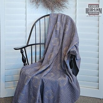 Whig Rose Denim Blue Twill Blanket Throw