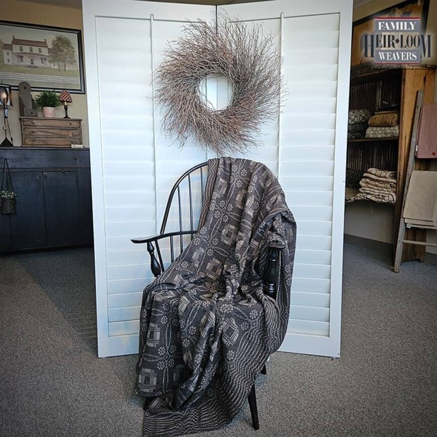 Twill Blanket Throw Whig Rose Black Linen - 50"  x 75"