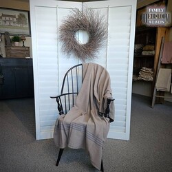 Twill Blanket Throw Sheeps Gray & Thin Denim Blue Stripe - 50" x 75"