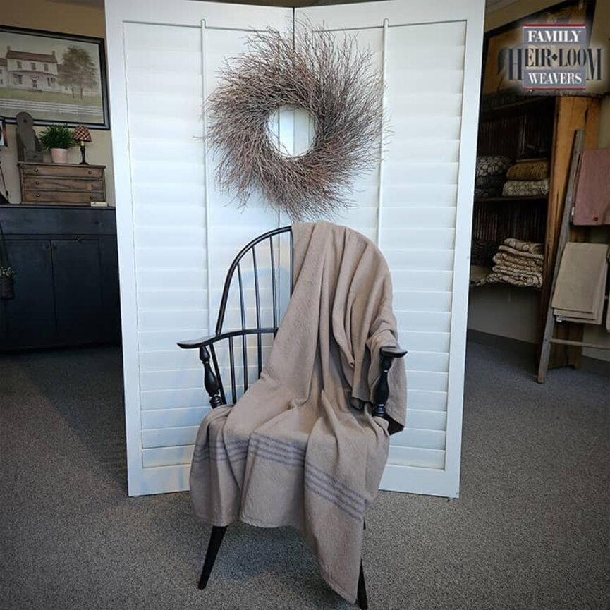 Twill Blanket Throw Sheeps Gray & Thin Denim Blue Stripe - 50" x 75"