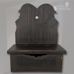 Wall Box with Lid Combed Stain Black 16" x 13" x 6"