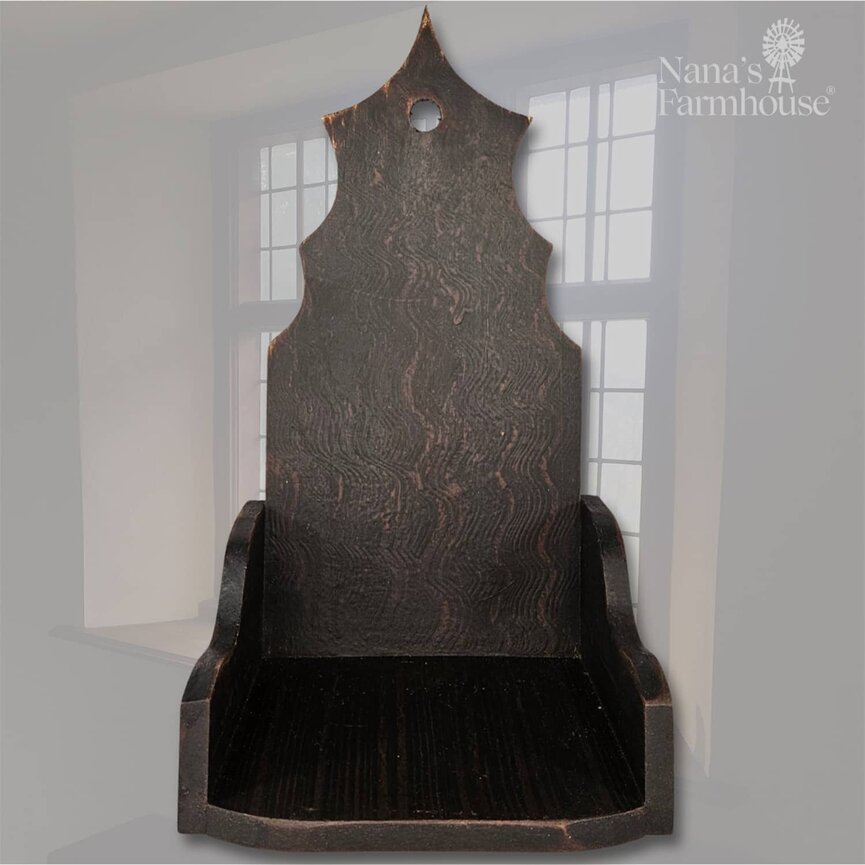 Wall Sconce Combed Stain Black over Red - 15.5" x 8.5" x 6.5"