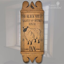 The Black Sheep Inn Tavern Sign Mustard - 31" x 12"