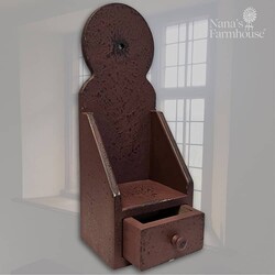 Sconce with Drawer Round Top - 14.5" x 5.5" x 5"