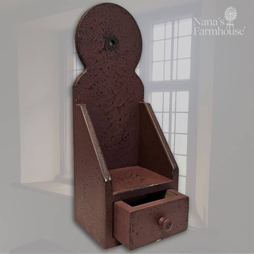 Sconce with Drawer Round Top - 14.5" x 5.5" x 5"