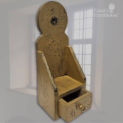 Sconce with Drawer Round Top - 14.5" x 5.5" x 5"