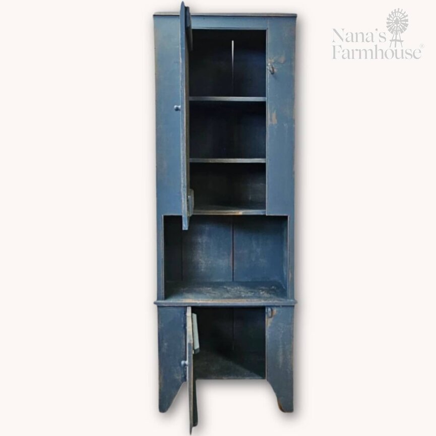 Tall Arnett Blue Cabinet