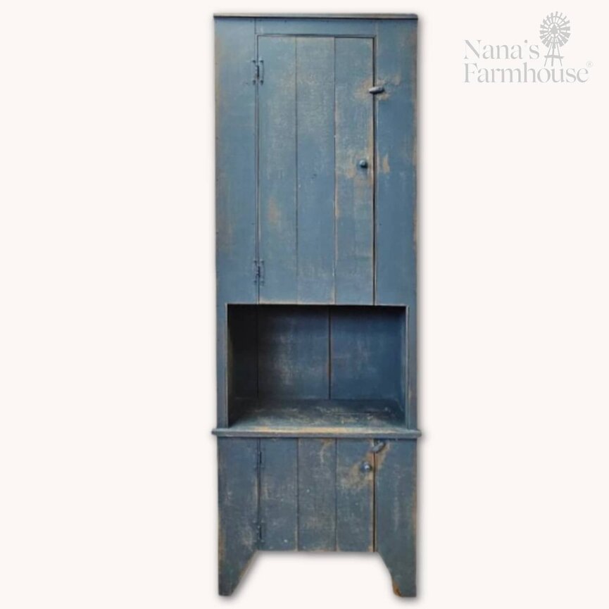 Tall Arnett Blue Cabinet