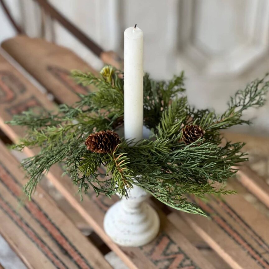 Telluride Spruce Candle Ring - 8" Dia 2"Ctr