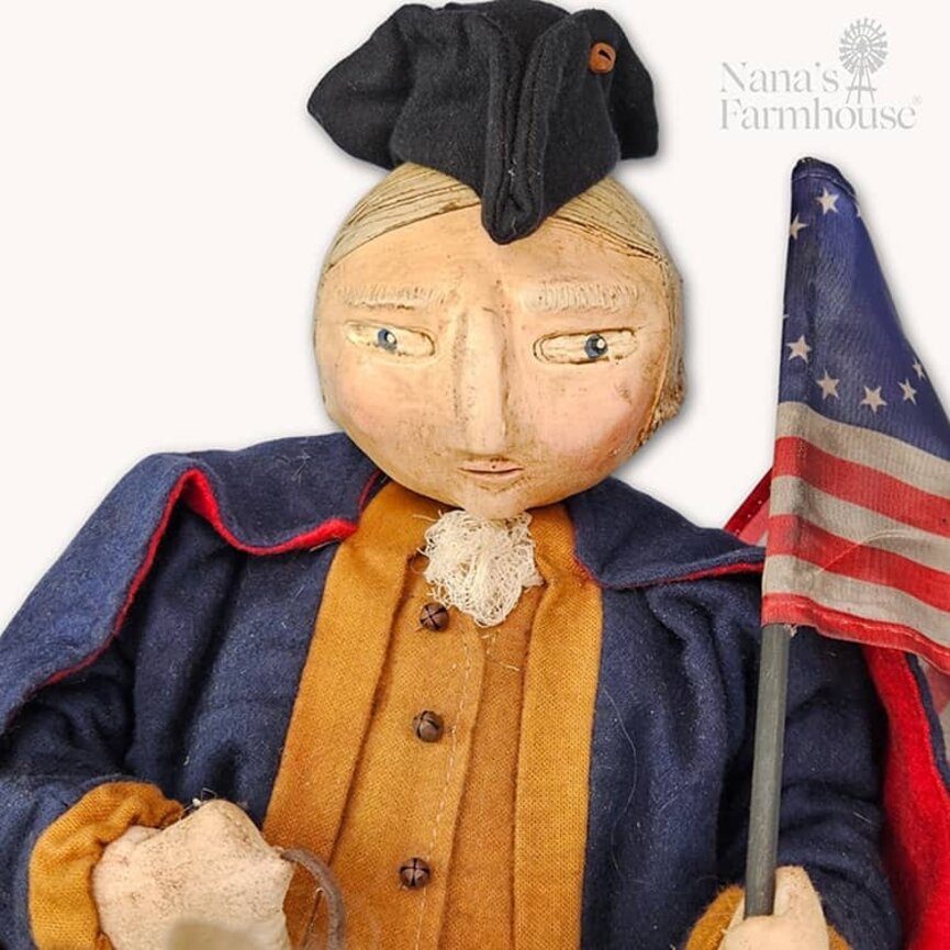 George Washington On Horse Crossing The Delaware with Flag - 24" x 21"