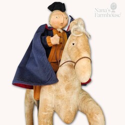 George Washington On Horse Crossing The Delaware with Flag - 24" x 21"