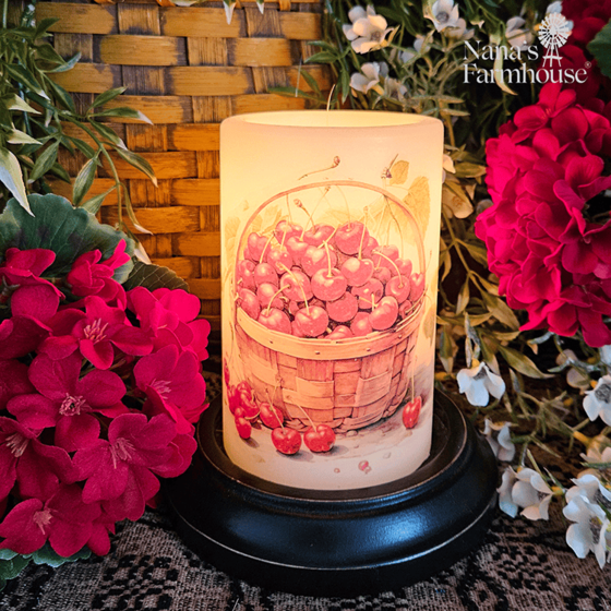 Farmers Market Cherries Candle Sleeve - Vanilla