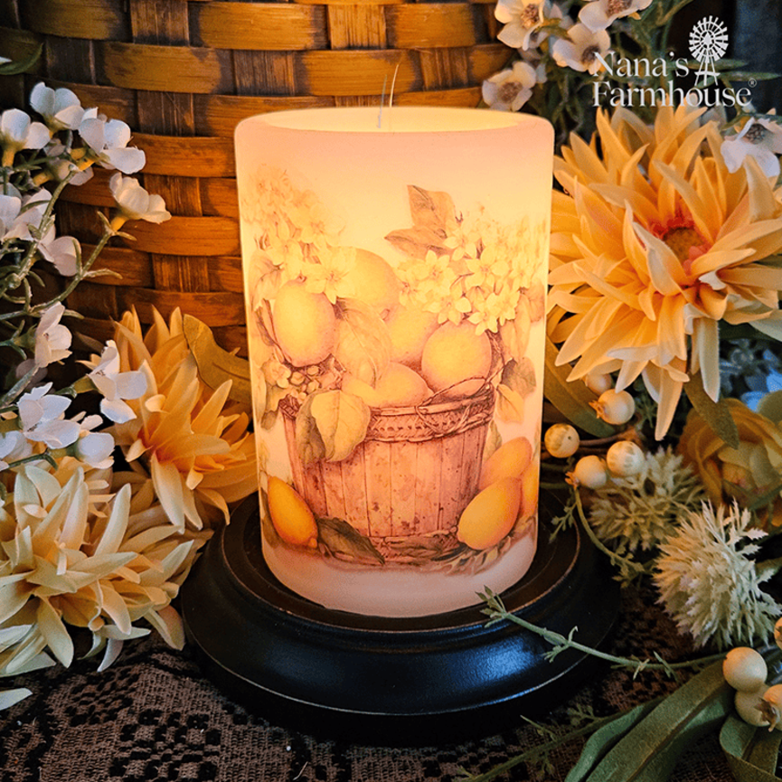 Farmers Market Lemons Candle Sleeve Vanilla