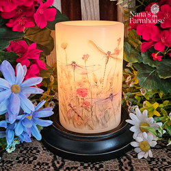 Dragon Fly Garden Candle Sleeve - Vanilla