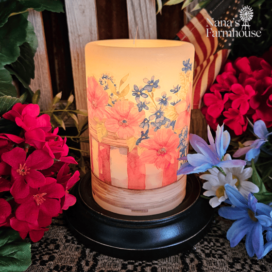 Americana Planter Box Candle Sleeve - Vanilla