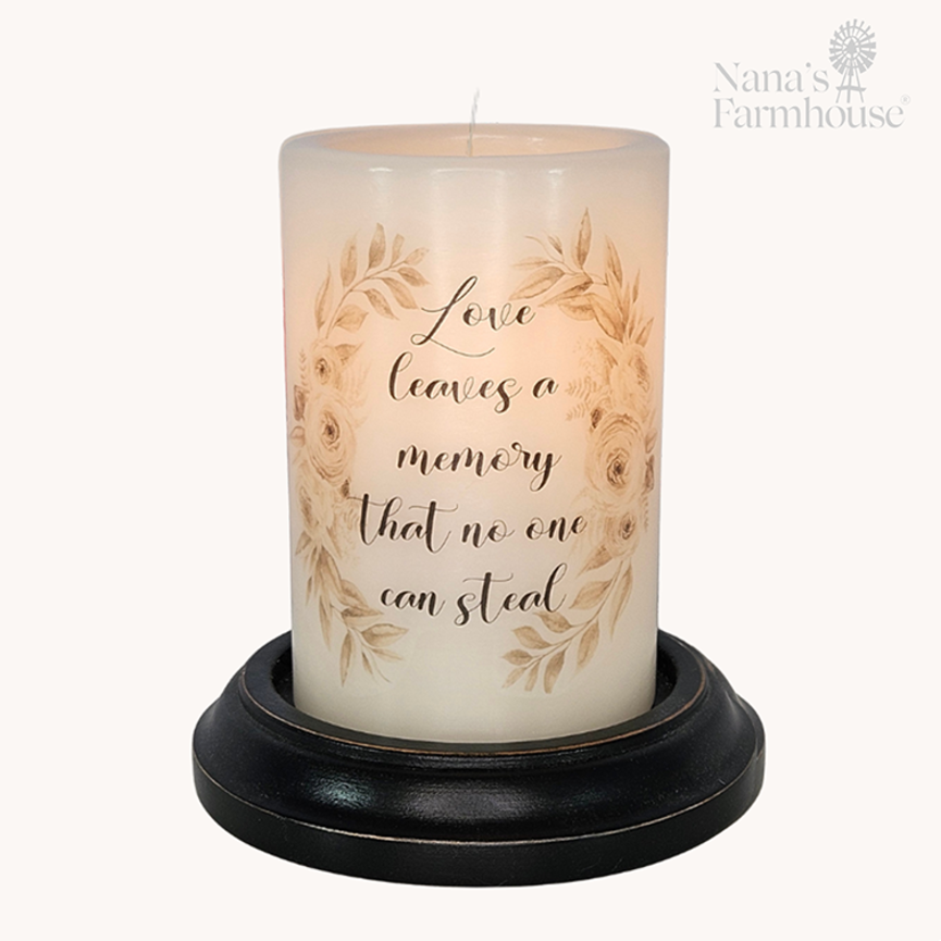 Love Leaves Memory Wreath Candle Sleeve Vanilla