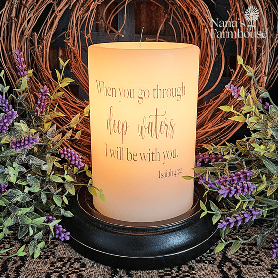 Through Deep Waters Candle Sleeve - Vanilla