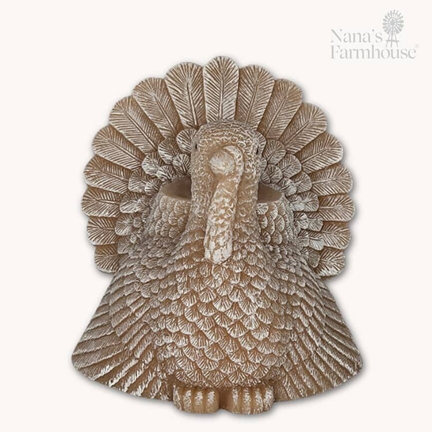 Turkey Shaped Moving Flame LED Candle  - 6" x 6"