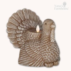 Turkey Shaped Moving Flame LED Candle  - 6" x 6"