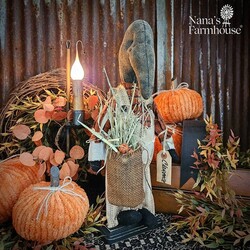 Clarence Boy Crow Tan Grain Sack Overalls Pumpkins In Long Bag - 16.5"