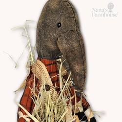 Clarence Boy Crow Tan Grain Sack Overalls Pumpkins In Long Bag - 16.5"