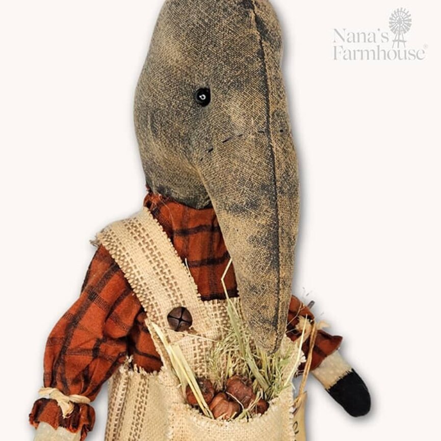 Stella Girl Crow Burnt Orange Plaid Blouse Pumpkins In Pocket - 16.5"