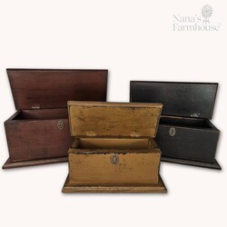 Three Stacking Wooden Boxes - 21" x 17" x 8"