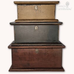 Three Stacking Wooden Boxes - 21" x 17" x 8"