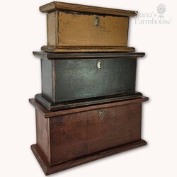 Three Stacking Wooden Boxes - 21" x 17" x 8"