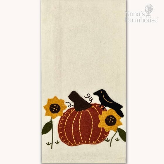 Pumpkin with Crow Towel