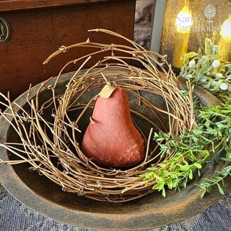 Cranberry Primitive Pear Weighted Base with Cinnamon