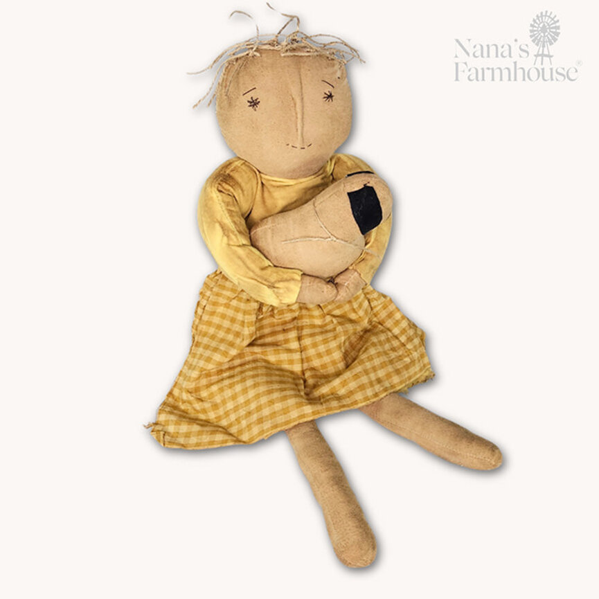 Jules Shelf Sitter Girl with Sheep Doll - 24"