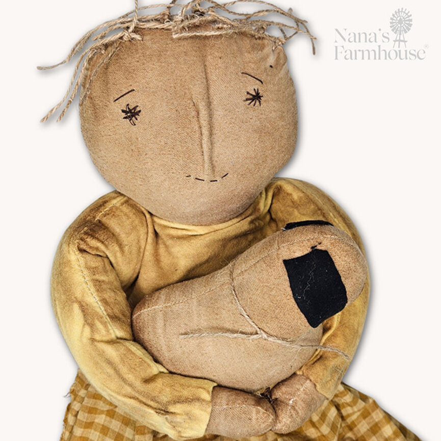 Jules Shelf Sitter Girl with Sheep Doll - 24"