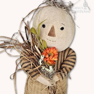 Sadie Pumpkin Head Girl Doll with Flower