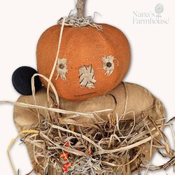 Nettie Pumpkin Girl Doll  with Crow - 15"