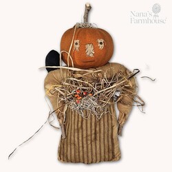 Nettie Pumpkin Girl Doll  with Crow - 15"