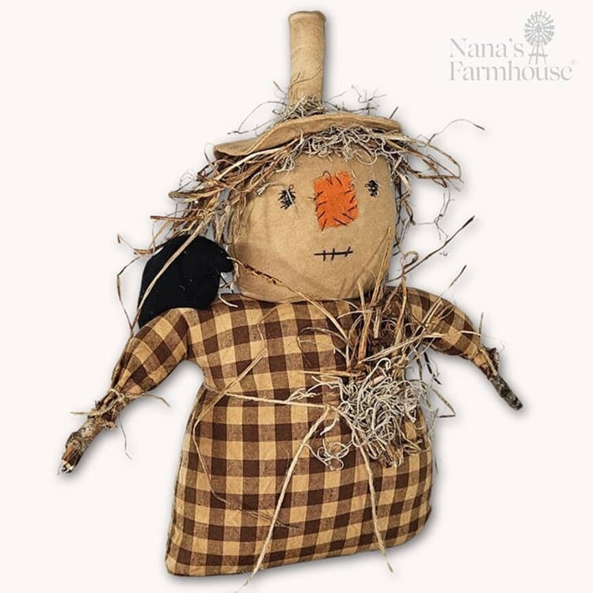 Floyd Scarecrow Doll with Crow - 14"