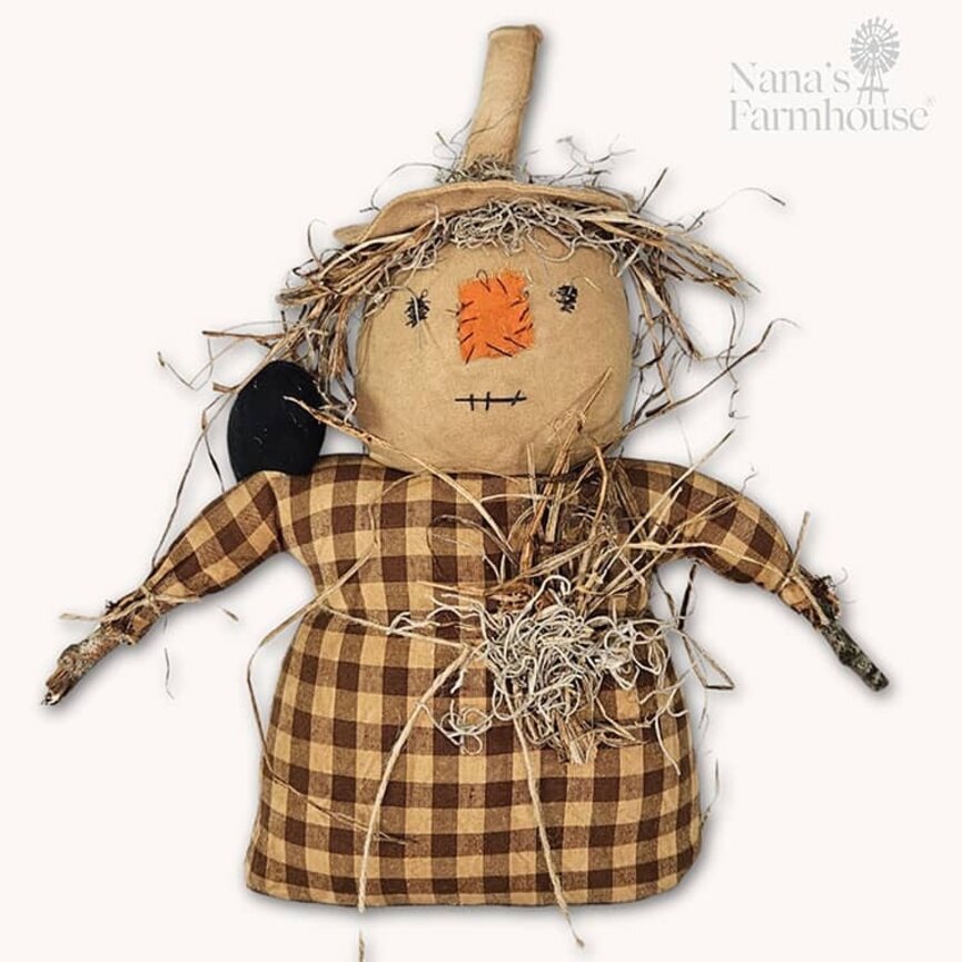 Floyd Scarecrow Doll with Crow - 14"