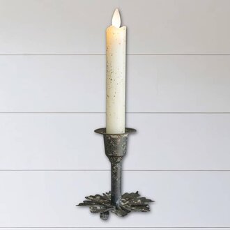 Rustic Leaf Taper Candle Holder