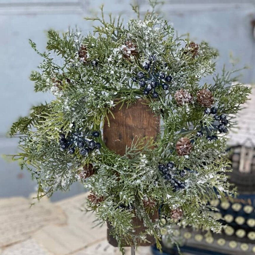 Wintry Mix Candle Ring Blue - 11" x 3"