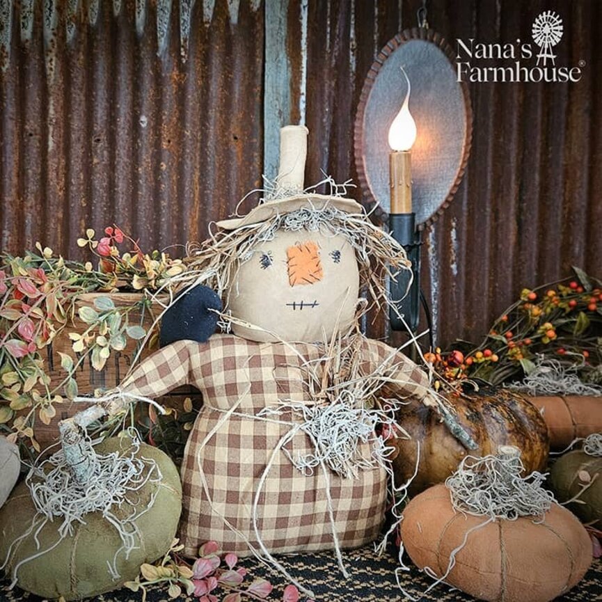 Floyd Scarecrow Doll with Crow - 14"