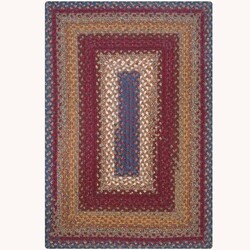 Log Cabin Step Cotton Braided Rug