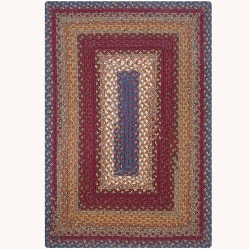 Log Cabin Step Cotton Braided Rug