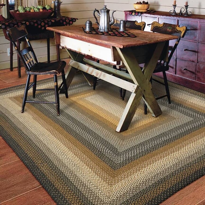 Cocoa Bean Black Grey Cotton Braided Rug