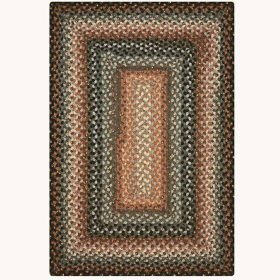 Cocoa Bean Black Grey Cotton Braided Rug