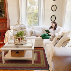 Log Cabin Step Cotton Braided Rug